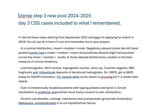 USMLE Step 3 Recalls (New Pool) - Updated for 2024-2025